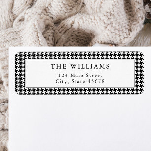Black and White Houndstooth Return Address