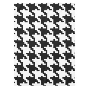 Black and White Houndstooth Tablecloth