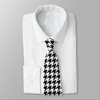 Black and White Houndstooth Tie