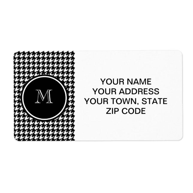 Black and White Houndstooth Your Monogram (Front)