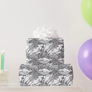 Black And White Humpback Whale Wrapping Paper