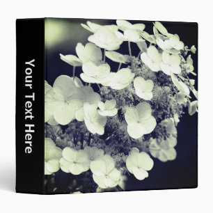 Black And White Hydrangea Flowers Personalized Binder