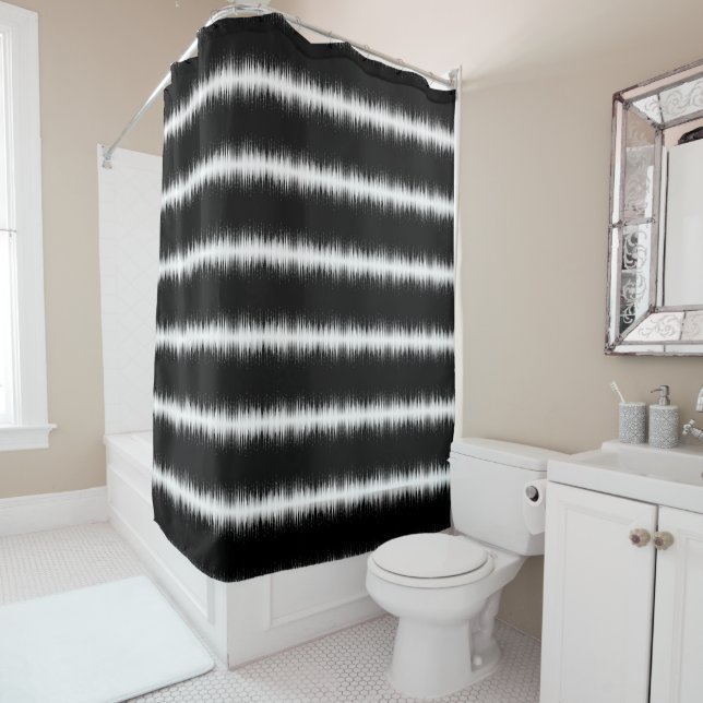 Black And White Hypnotic Circled Line Streaks Art (In Situ)