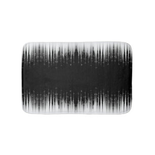 Black And White Hypnotic Circled Line Streaks Art Bath Mat