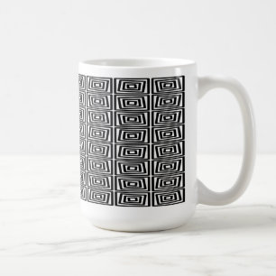 Black And White Hypnotic Squared Coffee Mug