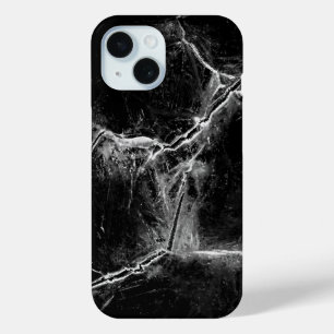Black and White Ice Cracks Photo iPhone 15 Case
