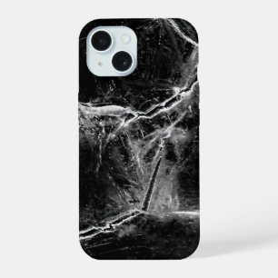 Black and White Ice Cracks Photo iPhone 15 Case