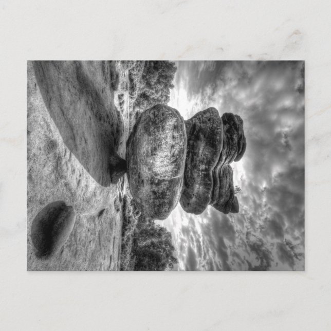Black and White Idol Rock Picture Postcard Brimham (Front)
