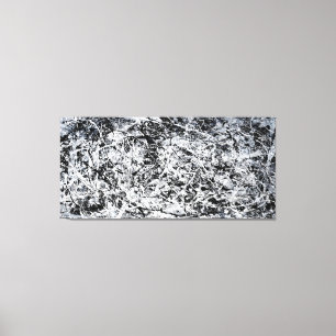 BLACK AND WHITE III - Action painting - Abstract - Canvas Print