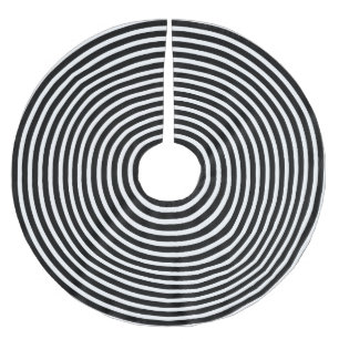 Black and White Illusion Circles Brushed Polyester Tree Skirt