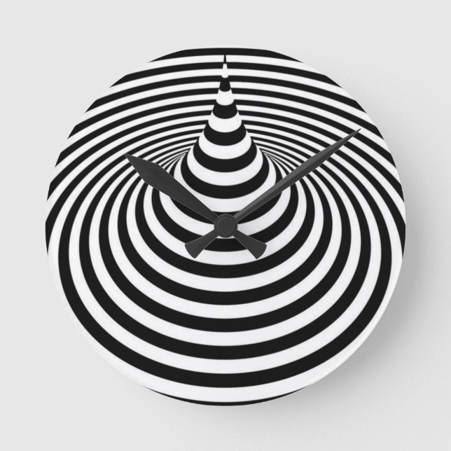 Black and white illusion round clock (Front)
