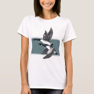Black and white illustration of Canada Geese T-Shirt