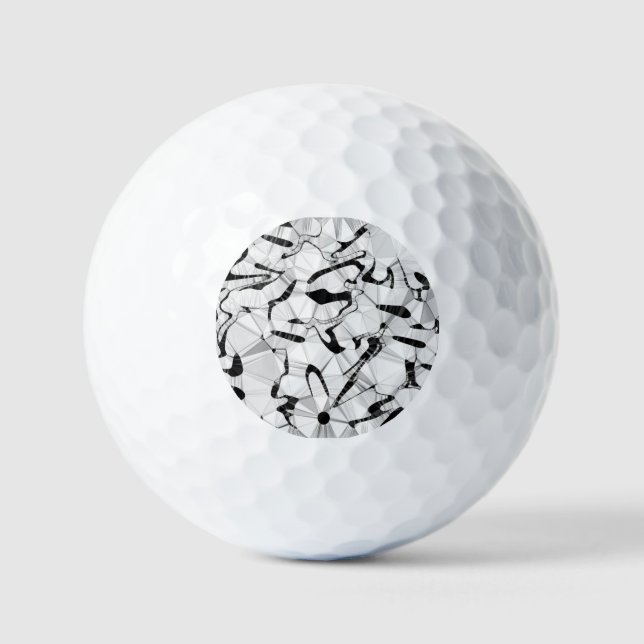 Black and White in Motion Golf Balls (Front)