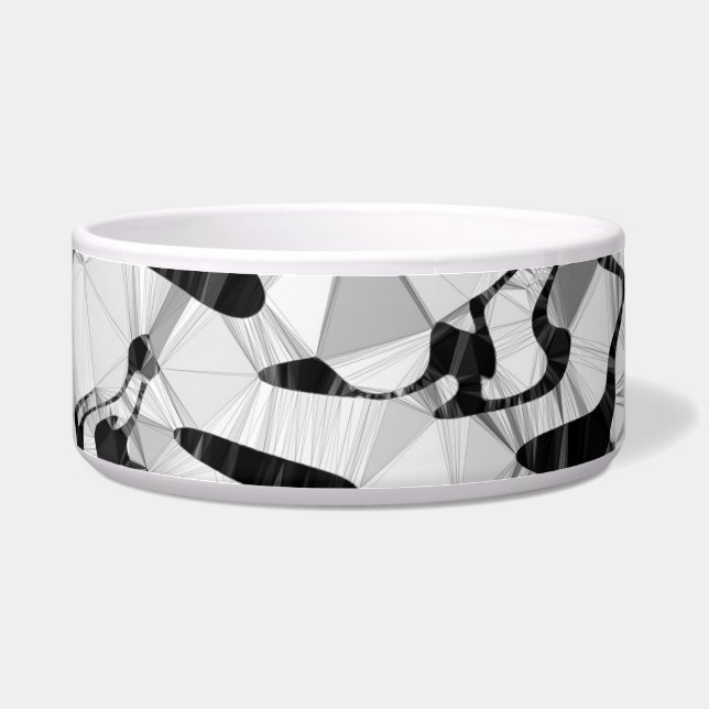 Black and White in Motion Pet Bowl (Right)