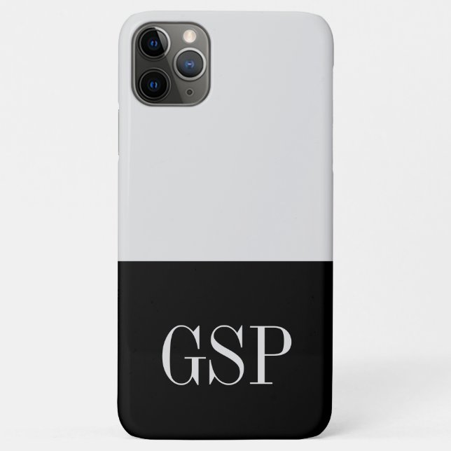 Black and White Initial Colour Block Case-Mate iPhone Case (Back)