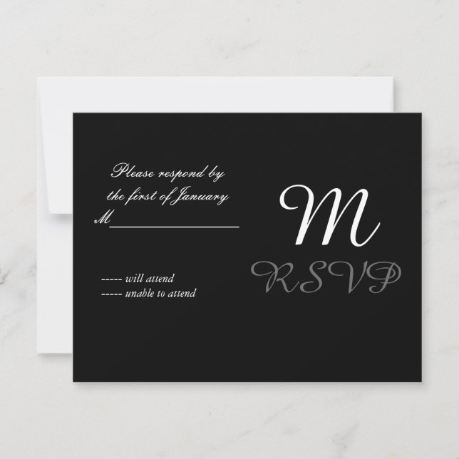 Black and White Initial Reply Card (Front)