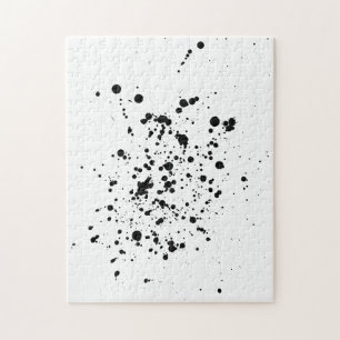 Black and White Ink Splatter Puzzle