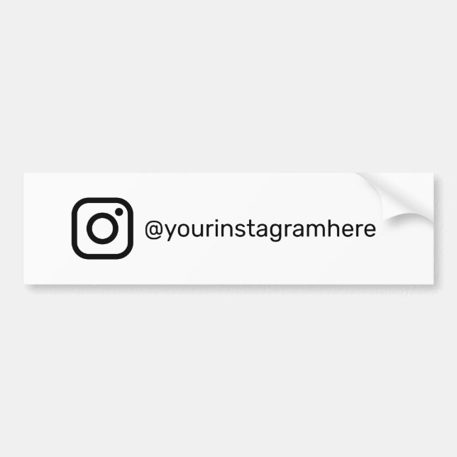 Black and White Instagram Bumper Sticker (Front)