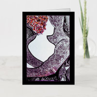 Black and white Interracial couple hugging artwork