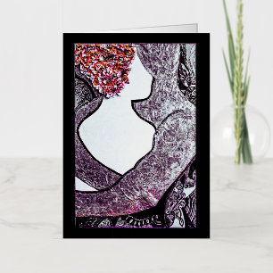 Black and white Interracial couple hugging artwork Foil Greeting Card