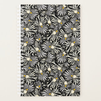 Black and white iris flower planner