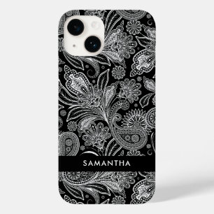 Black and White Islamic Motive  Paisley Pattern Case-Mate iPhone 14 Case