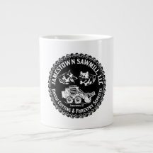 Black And White Jamestown Sawmill Logo On