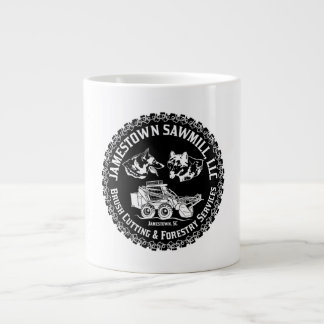 Black And White Jamestown Sawmill Logo On Large Coffee Mug