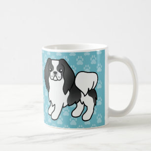 Black And White Japanese Chin Cartoon Dog Coffee Mug
