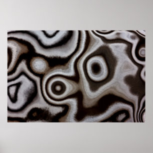 Black and white Jasper stone Poster