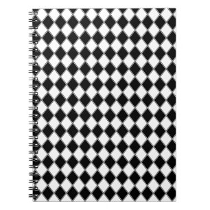 Black and White Jester Harlequin Notebook