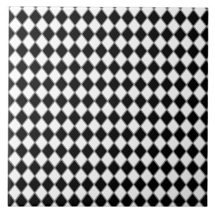 Black and White Jester Harlequin Tile