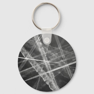 Black and white Jet Trails Keychain