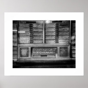 Black and White Jukebox Poster Print