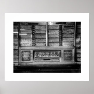 Black and White Jukebox Poster Print