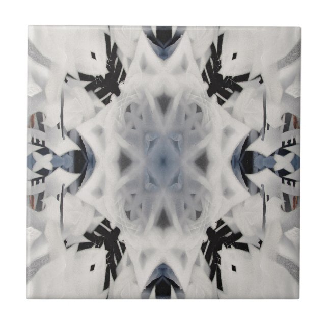 Black and white kaleidoscope graffiti tile (Front)