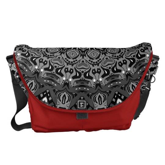 Black and White Kaleidoscope Messenger Bag