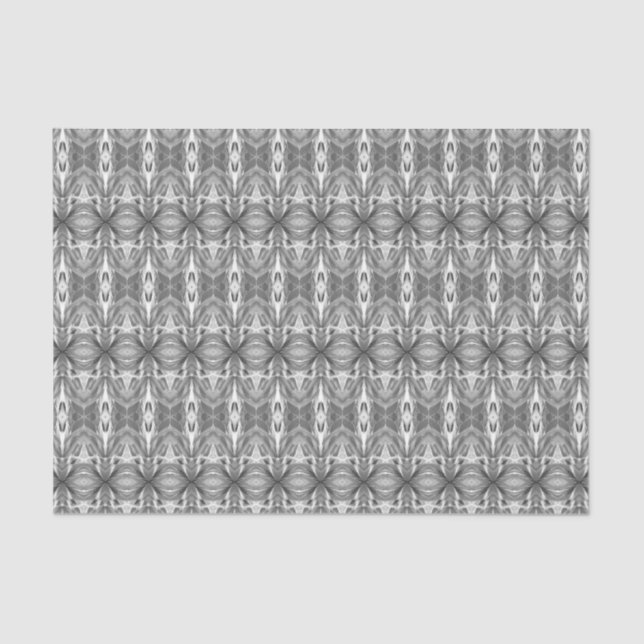 Black and White Kaleidoscope / Tie-Dye Pattern Tissue Paper (Front)