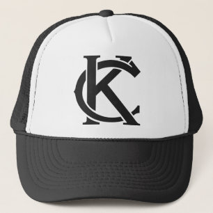 BLACK AND WHITE KC LOGO Trucker Hat