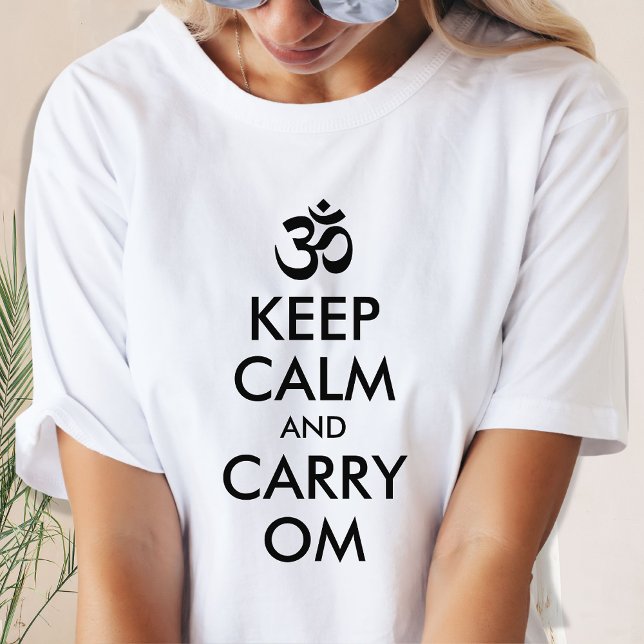 Black and White Keep Calm and Carry Om T-Shirt (Creator Uploaded)