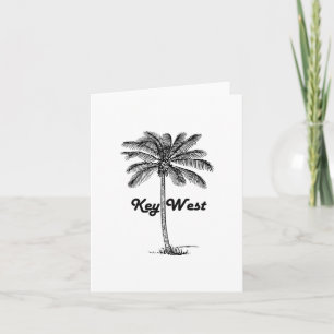 Black and White Key West Florida & Palm design Card