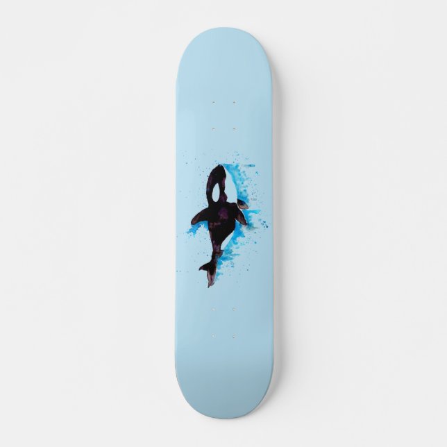Black and White Killer Whale Skateboard (Front)