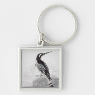 Black and White Kingfisher Keychain