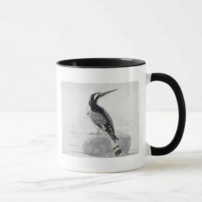 Black and White Kingfisher Mug (Right)