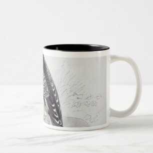 Black and White Kingfisher Two-Tone Coffee Mug