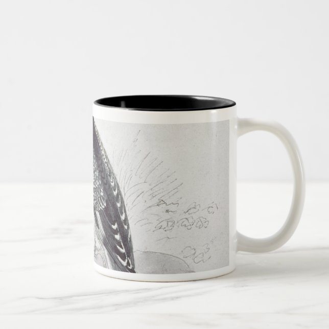 Black and White Kingfisher Two-Tone Coffee Mug (Right)