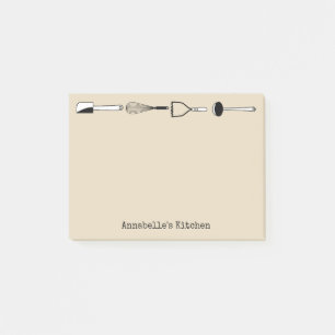 Black and White Kitchen Utensils Personalize Post-it Notes