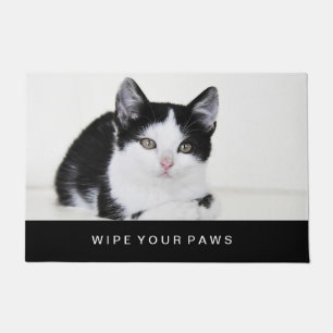 Black and White Kitten Doormat