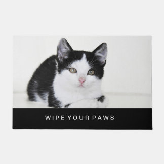 Black and White Kitten Doormat