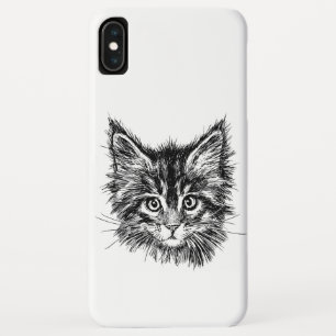 Black and White Kitten Face iPhone XS Max Case